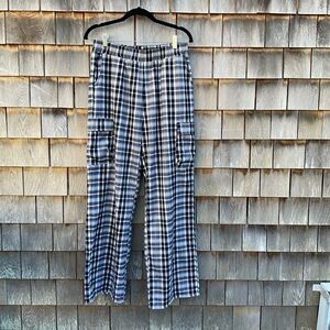 Men's Black and White Plaid Pants